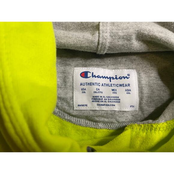 Champion Powerblend Fleece Script Logo Sweet Green Hoodie - Size 2XL *** - Picture 5 of 8